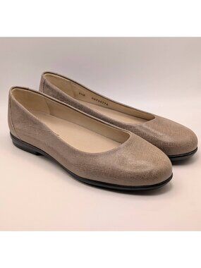 SAS Ballet Flats Women's Size 9.5 N Fog Tan Leather Comfort Scenic NARROW Shoes